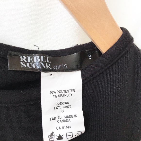 Rebel Sugar black soft culotte jumper EUC 8Y - Picture 4 of 5